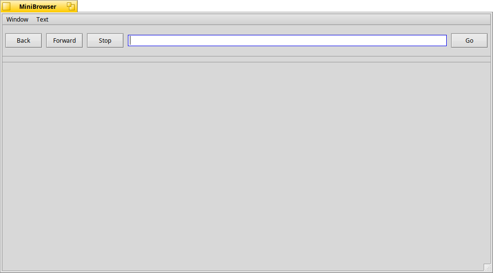 Screenshot of MiniBrowser. The UI is very stripped-down. It doesn’t even have tabs!